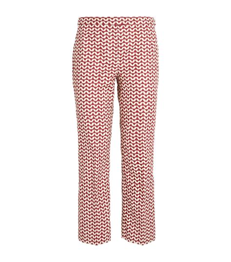 Max Mara Red Satin Cropped Trousers Harrods Uk