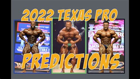 2022 Ifbb Texas Pro Predictions Youtube