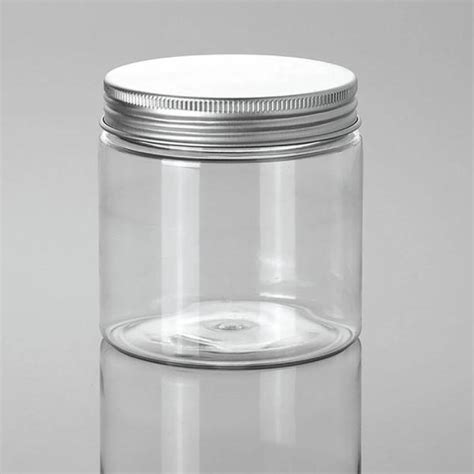 Clear Frosted Glass Jar Silver Cap Suppdock