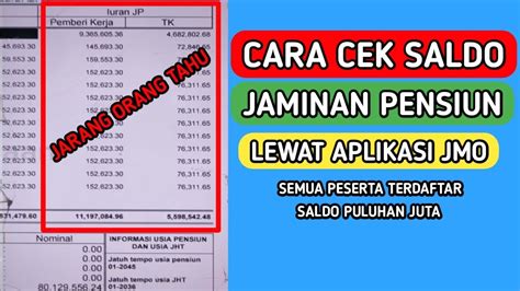 Cara Cek Saldo Jaminan Pensiun Bpjs Ketenagakerjaan Terbaru Jpn