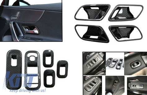 Car Window Glass Lift Switch Button Cover Trim With Inner Door Cover Handle Bowl Trim Suitable