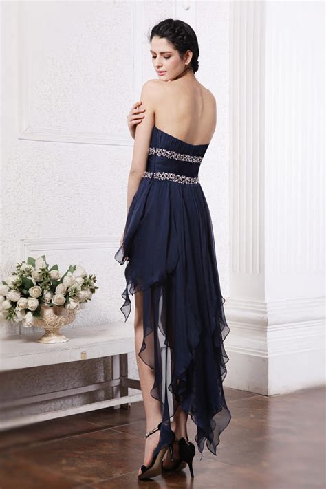 Robe Soir E Bleu Courte Devant Longue Derri Re Pour Mariage Orn De