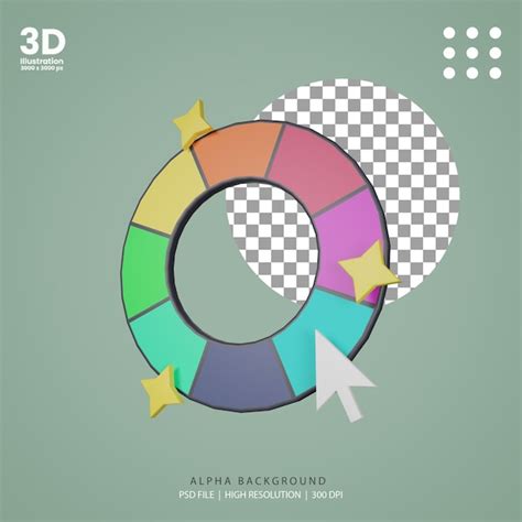 Ilustración De Paletas De Colores De Renderizado 3d Archivo Psd Premium