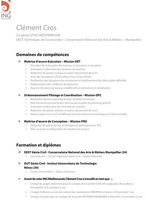 Exemple de cv ingénieur de chantier de construction laboite cv fr