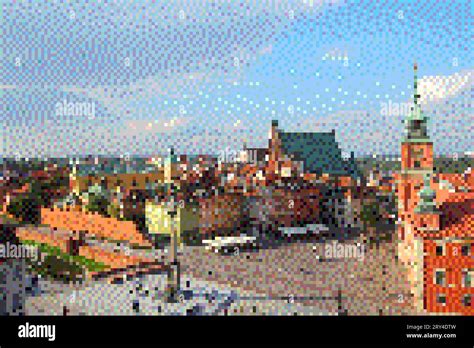 Pixel Art 8 Bit Style Graphics Warsaw Old Town Poland Stock Photo Alamy