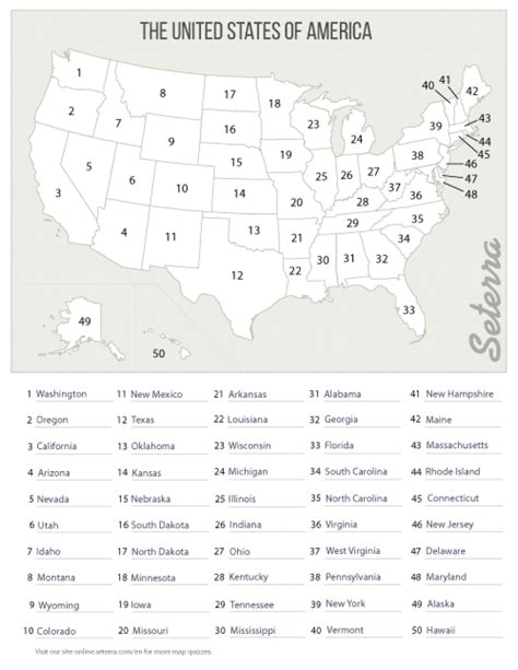 Map Quiz The States - Printable Map