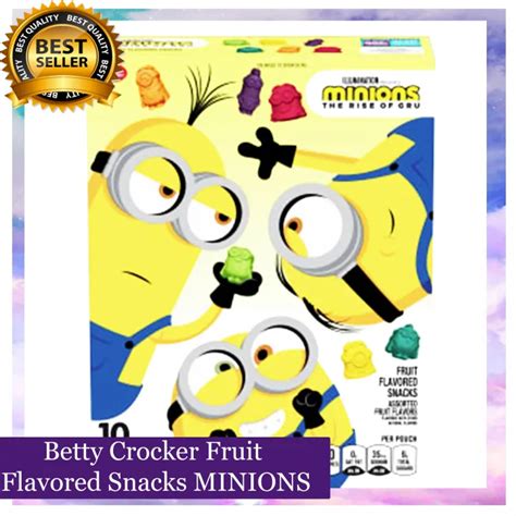 Betty Crocker Fruit Flavored Snacks Assorted Minions Gummies 1 Box 10