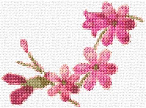 Small Pink Flowers Cross Stitch Designs