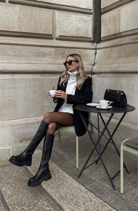 Black Knee High Boot Outfit Inspo Herfst Winter Outfits Outfits