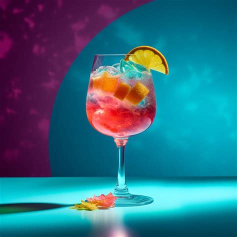 Premium Ai Image A Glass Of Cocktail With A Slice Of Lemon And Orange On The Bottom