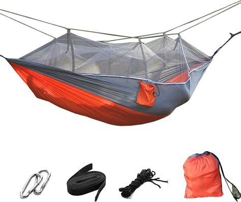amazoncom portable foldable double camping hammock mosquito net tree
