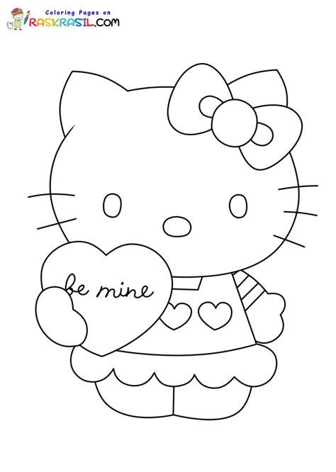 Hello Kitty Valentine Coloring Pages