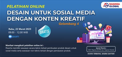 Pelatihan Online Desain Untuk Sosial Media Dengan Konten Kreatif