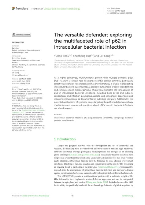 PDF The Versatile Defender Exploring The Multifaceted Role Of P62 In