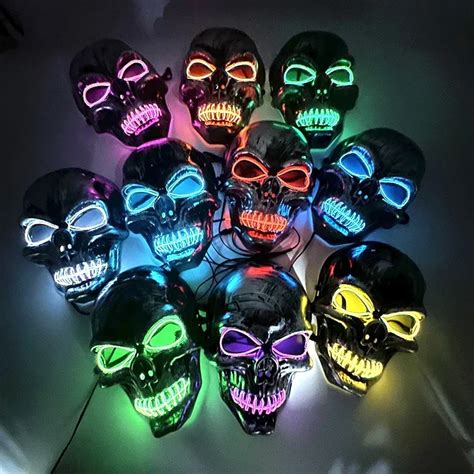 M Scara De Calavera LED Para Halloween Suministro De Fiesta Cabeza De