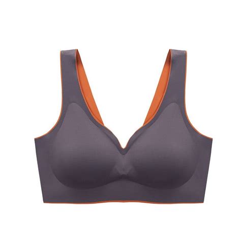 Mallwal Womens Sports Bras Plus Size Seamless Bra Feature V Neck Longline Bra Style W 384 Gray