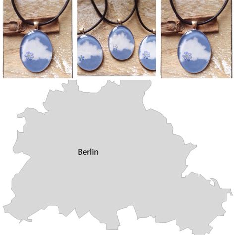 Berlin Vergissmeinnicht Kette Oval Mit Dem Umriss Von Berlin Und