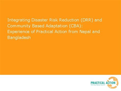 Integrating Disaster Risk Reduction Drr And Community Based