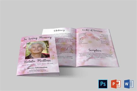 Floral Funeral Program Template | Funeral Program Word Template