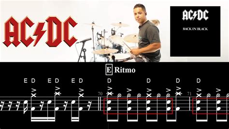 Tutorial Back In Black Ac Dc Sheet Music Como Tocar Bateria Passo A Passo Com Partitura De