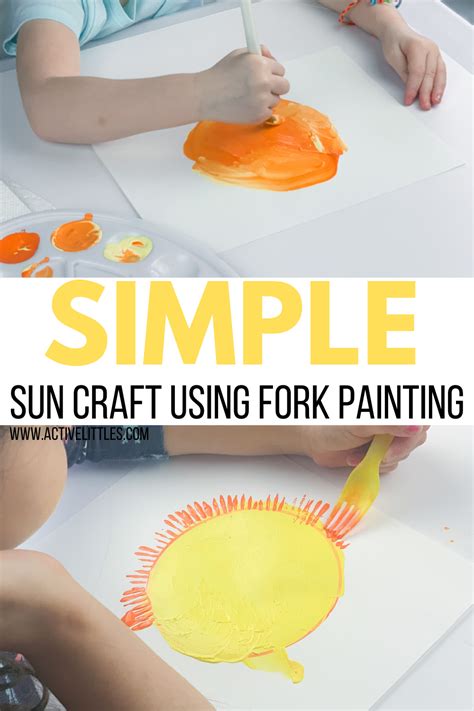 Simple Sun Craft using Fork Painting - Active Littles