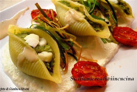 Conchiglioni Con Broccoli Siciliani Crema Di Bufala E Salsa Di Acciughe