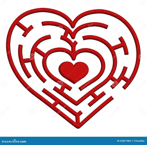 Heart Maze Stock Vector Illustration Of Valentine Route 22821984