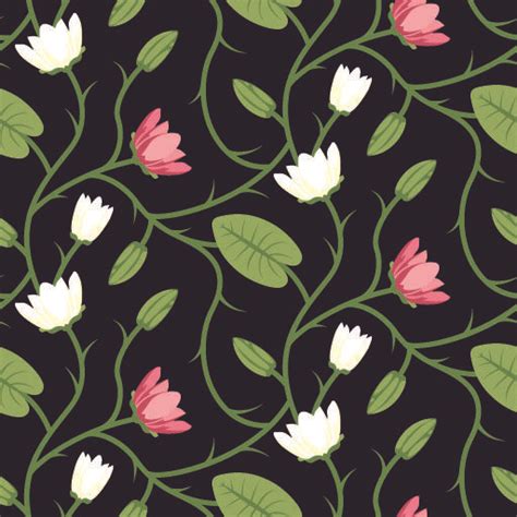 Beautiful Flower Vine Vector Pattern Available This Week From