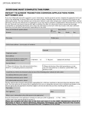 Fillable Online Common Application Form September 2020 Fax Email Print