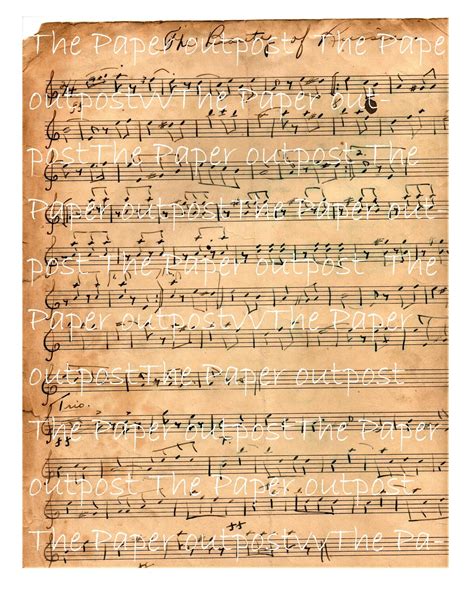 Music Sheets Handwritten Digital Printable Kit Vintage Music Etsy