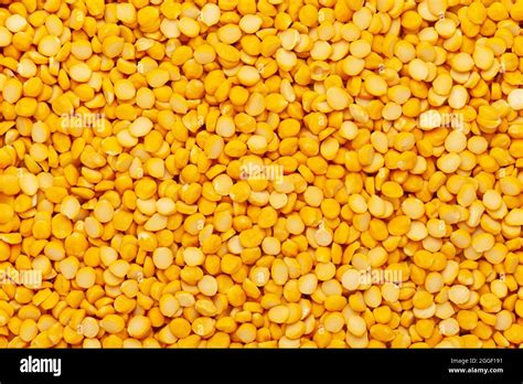 Close Up Of Organic Bengal Gram Cicer Arietinum Or Split Yellow Chana