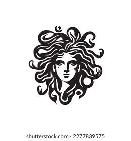 Ancient Greek Gorgon Medusa Woman Head Stock Vector Royalty Free