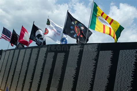 Flags Above The Vietnam War Memorial Editorial Stock Photo Image