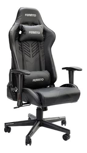 Cadeira de escritório Femmto GE002 gamer ergonômica preta estofado