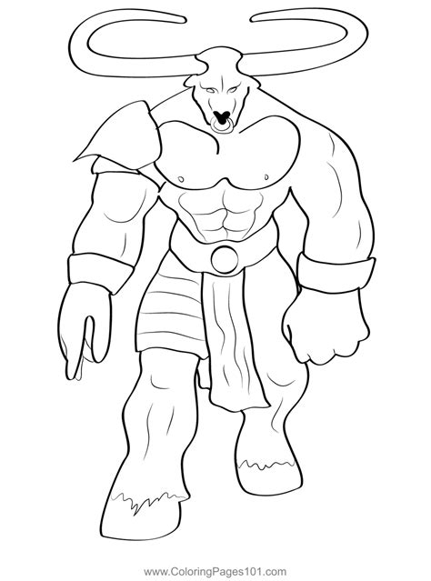 Minotaur Lord Coloring Page for Kids - Free Minotaurs Printable ...