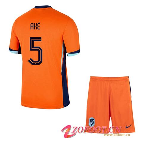 Production Maillot Pays Bas AKE 5 Enfant Domicile UEFA Euro 2024