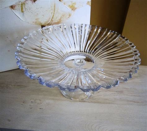 Vintage Pedestal Glass Fruit Bowl Compote Pedestal Bowl Etsy