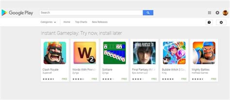 google play instant play  demo  installing games