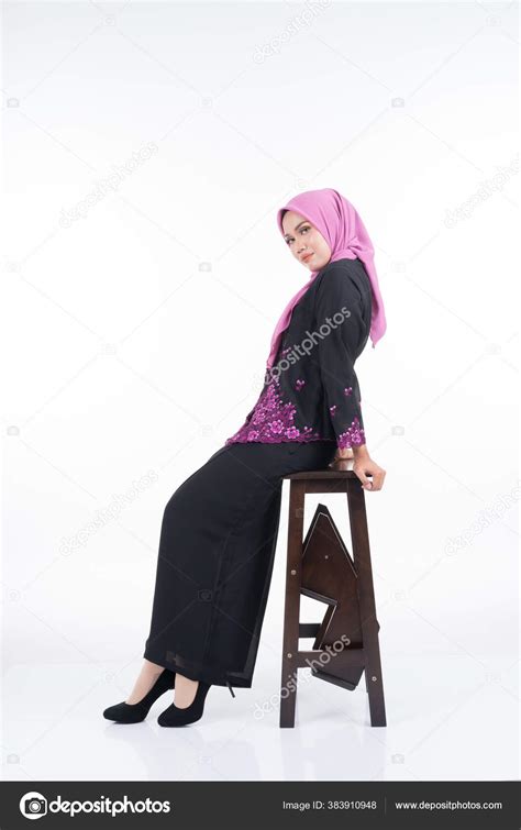 Beautiful Female Model Kebaya Hijab Modern Lifestyle Apparel Muslim