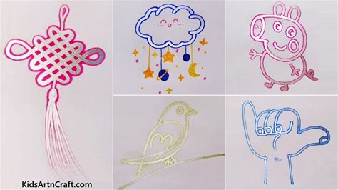 Simple Glitter Pen Drawing Ideas for Kids - Kids Art & Craft