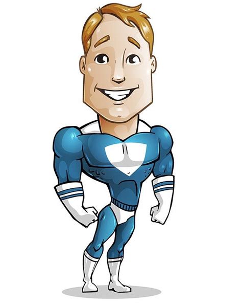 Free Superhero Vector Character Wearing A Blue Hero Costume This Free