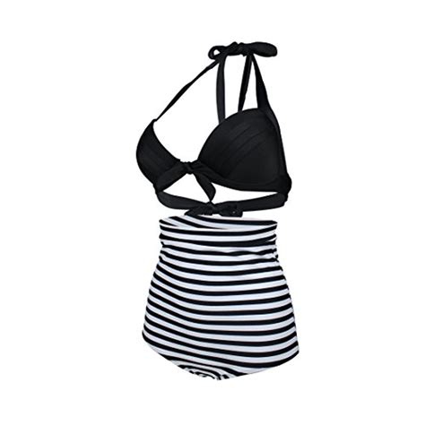 ᐅ Gigileer Vintage Damen Badeanzug Bademode Push Up High Waisted Bikini