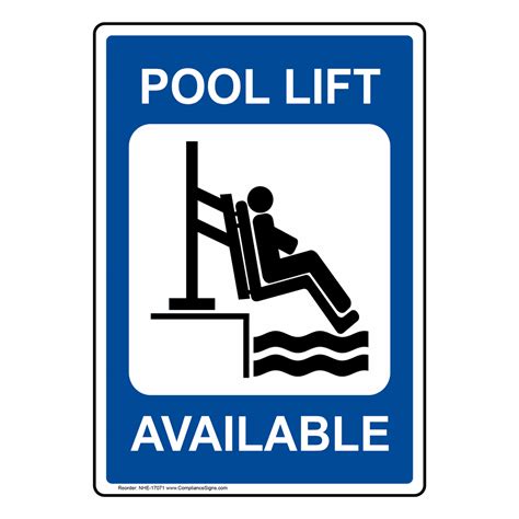 Pool Lift Available Sign NHE-17071 Handicap Pool Lift