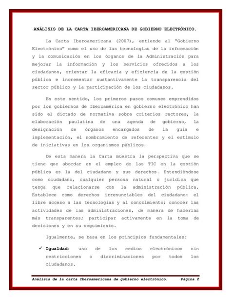 An Lisis De La Carta Iberoamericana De Gobierno Electr Nico Pdf