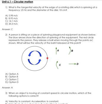 Ib Dp Physics Unit Circular Motion And Gravitation Syllabus