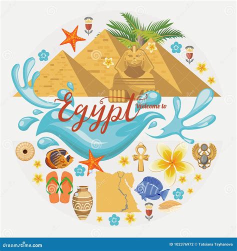 Egypt Vector Modern Style Welcome To Egypt Egyptian Traditional