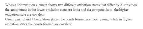 An Element Of D Transition Series Shows Two Oxidation States X And Y