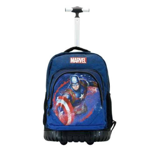 Capitão América Full Mochila Trolley GTS FAN Azul Papelaria WOOK