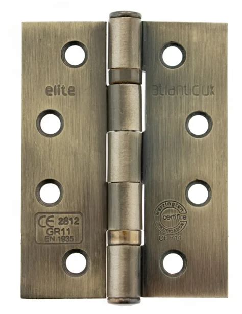 Atlantic 4 Ball Bearing Grade 11 Fire Rated Hinges Antique Brass Construction Supplies