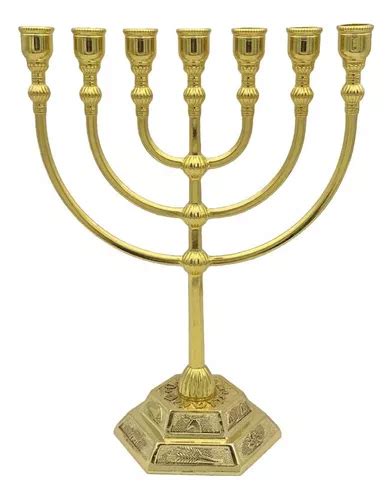 Candelabro De Mesa Dorado Grande De Siete Brazos Cuotas Sin Inter S